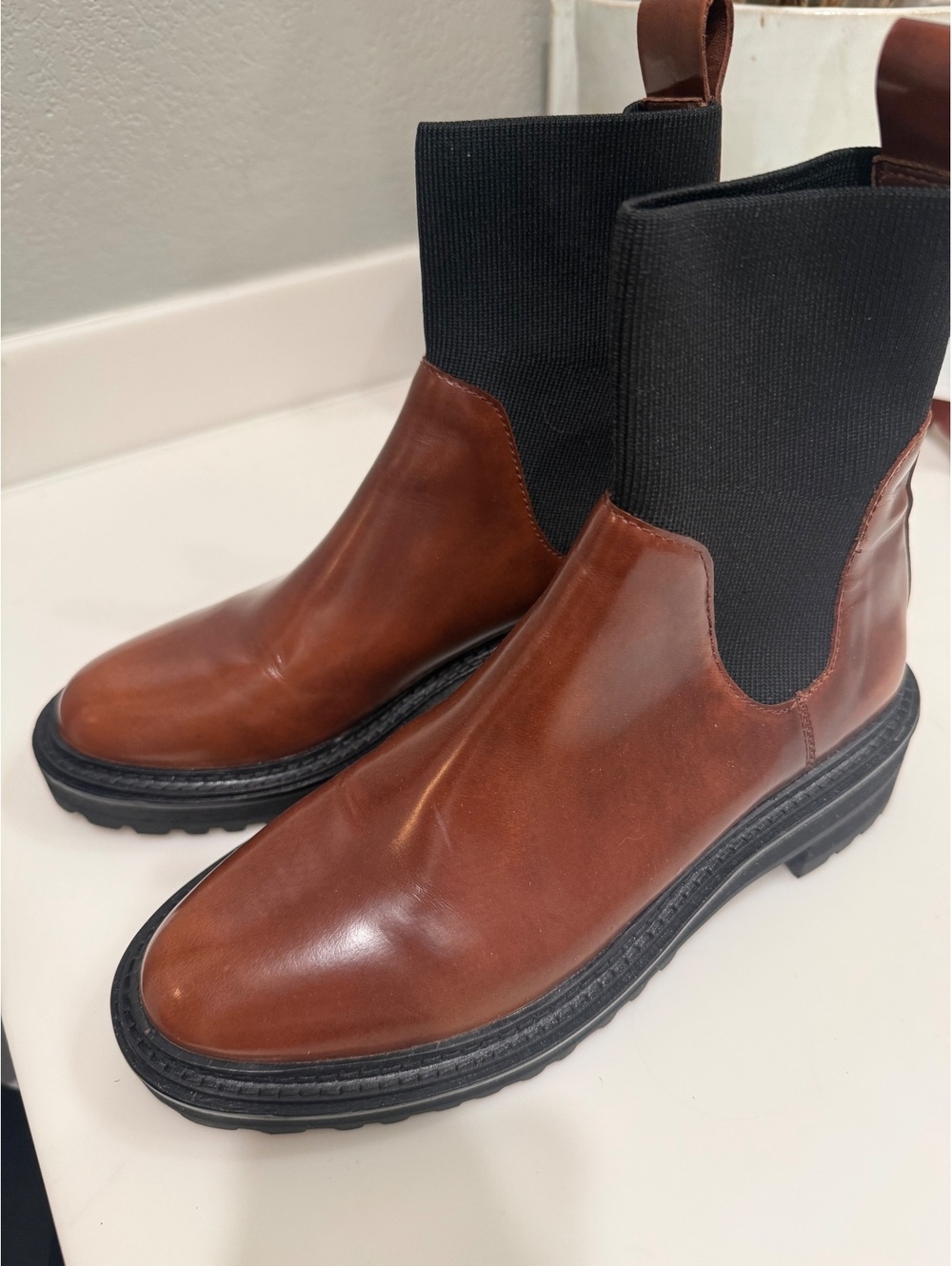 Loeffler Randall Brown Leather Chelsea Boots Size 6